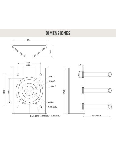 Adaptador a poste PFA150