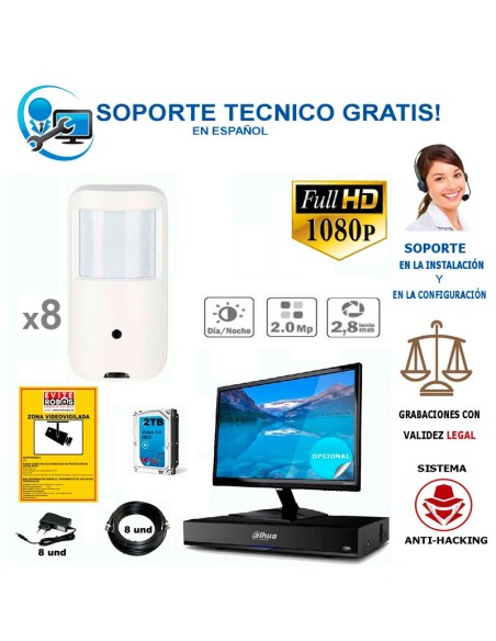 kit de 8 camaras ocultas Full-hd