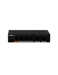 Switch Dahua PoE Layer 2 Gestionable en la Nube – 4 Puertos Fast Ethernet + 2 Uplink Gigabit