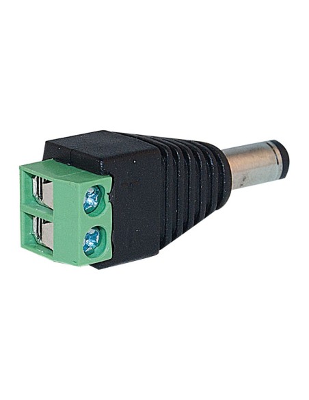 Conector macho para llevar corriente a las cámaras de vigilancia.