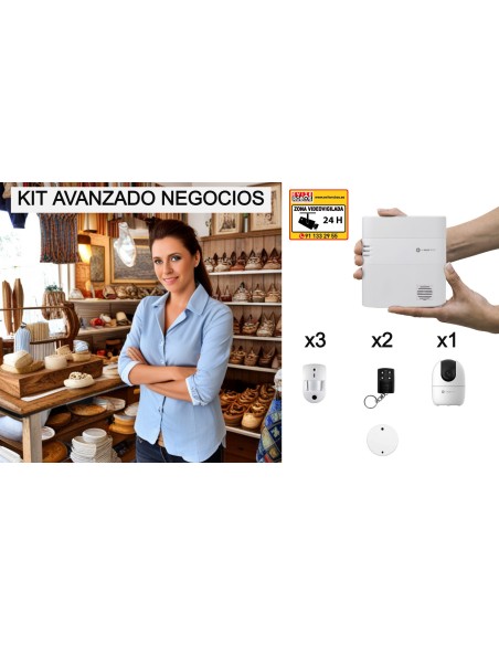 Kit de Alarmas para Negocios Avanzado sin cuotas mensuales