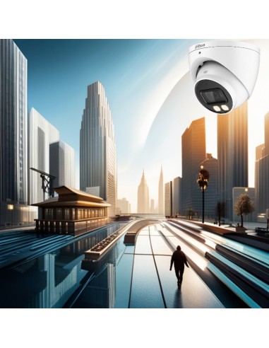 Domo fijo IP Dahua StarLight Full Color para exterior con iluminación blanca de 30 m