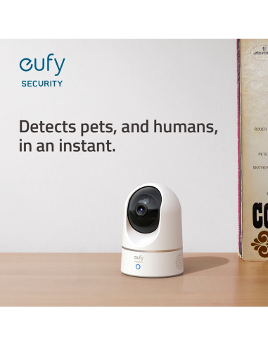 Cámara de Seguridad Interior EUFY Indoor Cam E220 2K con Inteligencia Artificial y Visión Panorámica