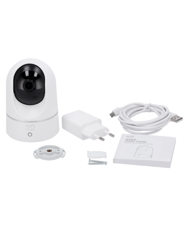 Cámara de Seguridad Interior EUFY Indoor Cam E220 2K con Inteligencia Artificial y Visión Panorámica