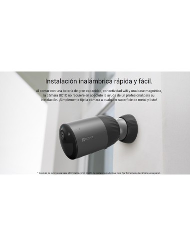Cámara de vigilancia inalámbrica y recargable EZVIZ BC1C con vídeo de 2K y protección IP66