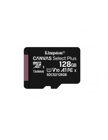 Tarjeta MicroSD Kingston Canvas Select Plus 128GB – Clase 10, UHS-I, Ideal para Grabación Full HD en Smartphones y Cámaras