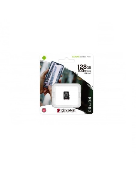 Tarjeta MicroSD Kingston Canvas Select Plus 128GB – Clase 10, UHS-I, Ideal para Grabación Full HD en Smartphones y Cámaras