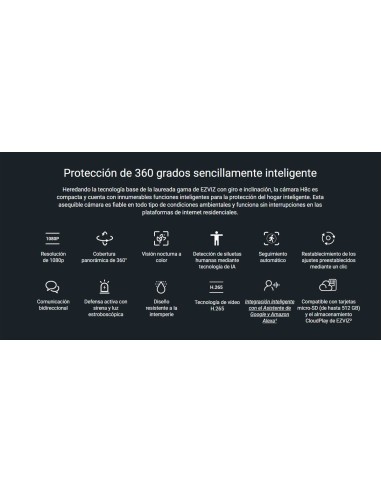 EZVIZ H8c Cámara Exterior Wi-Fi 360° Full HD | Compra en Eviterobos