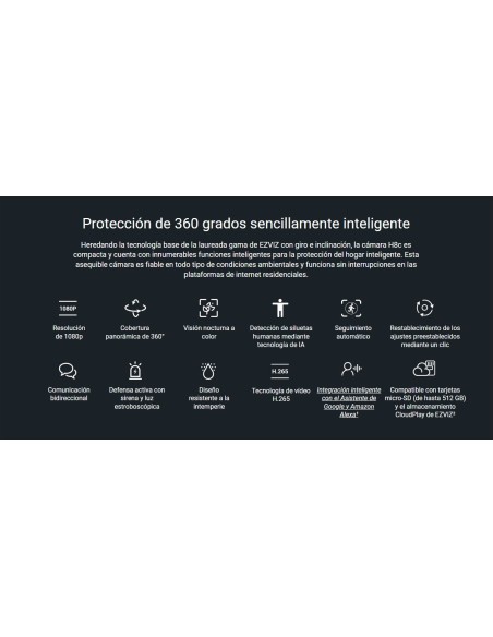 EZVIZ H8c Cámara Exterior Wi-Fi 360° Full HD | Compra en Eviterobos