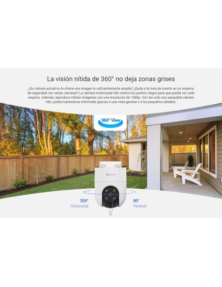 EZVIZ H8c Cámara Exterior Wi-Fi 360° Full HD | Compra en Eviterobos