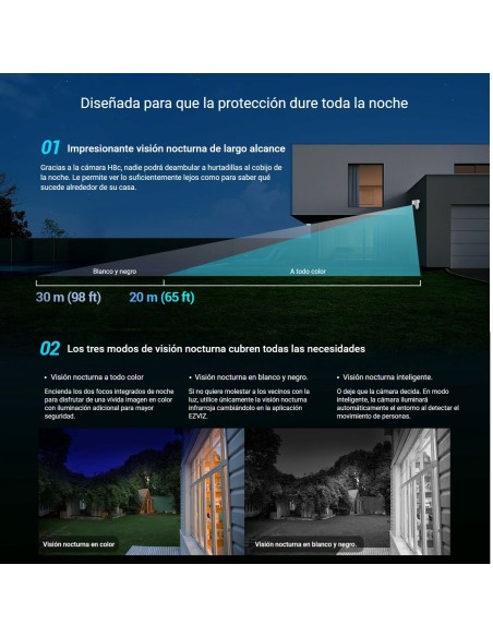 EZVIZ H8c Cámara Exterior Wi-Fi 360° Full HD | Compra en Eviterobos