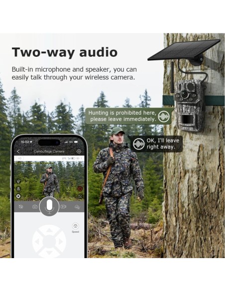 Cámara de Caza Solar 4G con GPS, Visión Nocturna, Ángulo Amplio HD 3MP, Detección de Movimiento, Resistente a Clima