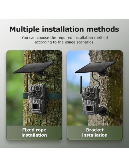 Cámara de Caza Solar 4G con GPS, Visión Nocturna, Ángulo Amplio HD 3MP, Detección de Movimiento, Resistente a Clima