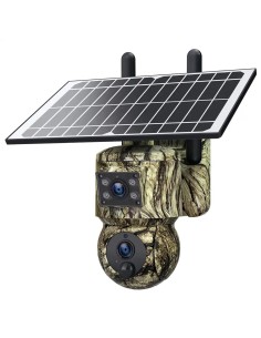 Cámara de Seguridad Solar 4G PTZ Camuflaje con GPS, Doble Lente 6MP, Visión Nocturna y Detección de Movimiento