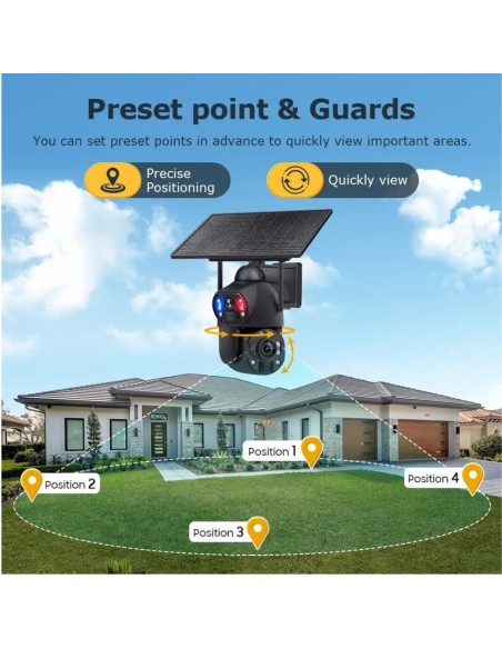 Cámara Solar 4G con Zoom 36X, Doble Lente, Láser Infrarrojo, IP66, Panel Solar 10W y Batería de 20,000mAh