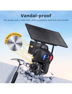 Cámara Solar 4G con Zoom 36X, Doble Lente, Láser Infrarrojo, IP66, Panel Solar 10W y Batería de 20,000mAh 2