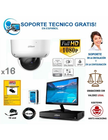 kit camaras de vigilancia para restaurantes hasta 400 metros cuadrados