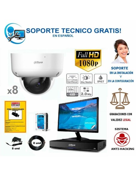 kit camaras de vigilancia para restaurantes de hasta 200 metros cuadrados