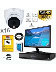 Kit vigilancia 16 cámaras vigilancia  para interior