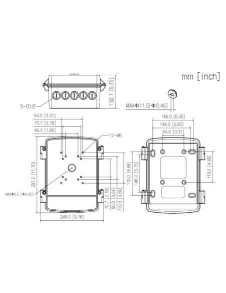 Caja alimentación y conexiones para PFB300S PFB303W PFA140