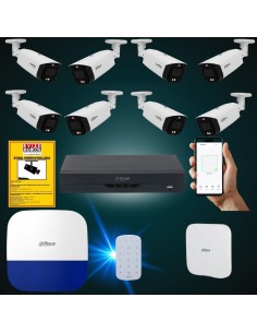 FortiCam 8 Dahua TiOC – Kit 8 Cámaras 4MP Exterior con Alarma y SAI | Sin cuotas