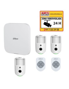 Pack Alarma Dahua con Central, 2 Mandos y 3 Fotodetectores PIR con Cámara | Evite Robos