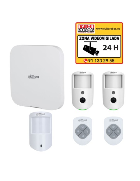 Pack Alarma Dahua con Central, 2 Mandos, 2 Fotodetectores PIR y 1 Detector PIR | Evite Robos