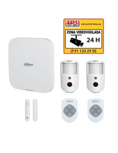 Pack Alarma Dahua con Central, 2 Mandos, 2 Fotodetectores PIR y 1 Contacto Magnético | Evite Robos
