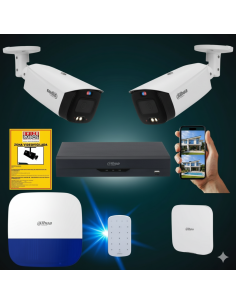FortiCam 2 Dahua TiOC – Kit 2 Cámaras 4MP Exterior con Alarma y SAI | Sin cuotas 2