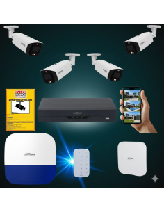 FortiCam 4 Dahua TiOC – Kit 4 Cámaras 4MP Exterior con Alarma y SAI | Sin cuotas 2