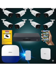 FortiCam 8 Dahua TiOC – Kit 8 Cámaras 4MP Exterior con Alarma y SAI | Sin cuotas 2