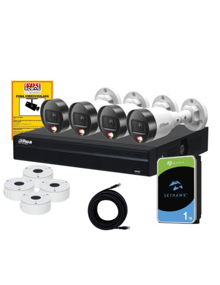 Kit de Videovigilancia 4 Cámaras para Vivienda – Sin Cuotas, Visión Nocturna y Control desde Móvil