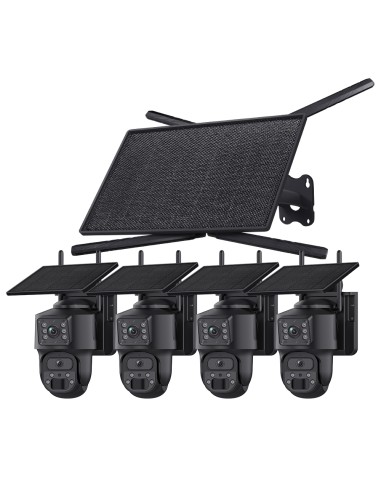 Kit Cámaras Solares para el Campo con Router 4G | 4 Cámaras WiFi + Router Solar Autónomo