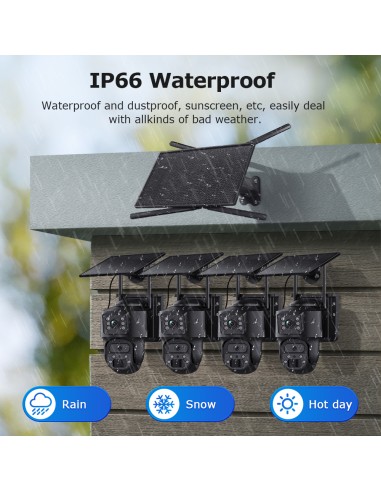 Kit Cámaras Solares para el Campo con Router 4G | 4 Cámaras WiFi + Router Solar Autónomo