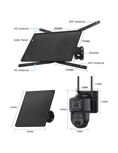Kit Cámaras Solares para el Campo con Router 4G | 4 Cámaras WiFi + Router Solar Autónomo