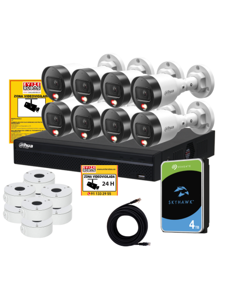 Kit de Videovigilancia para Vivienda Grande – 8 Cámaras, Sin Cuotas y Control desde el Móvil